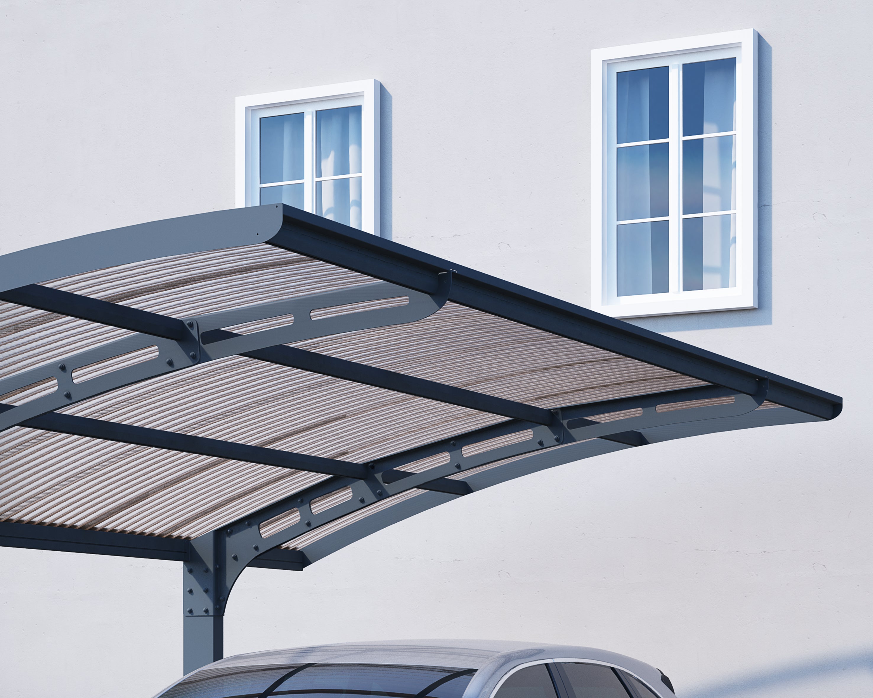 Carport Arizona Wave 4,95 x 2,89 m Gris, toiture Gris Canopia - 6