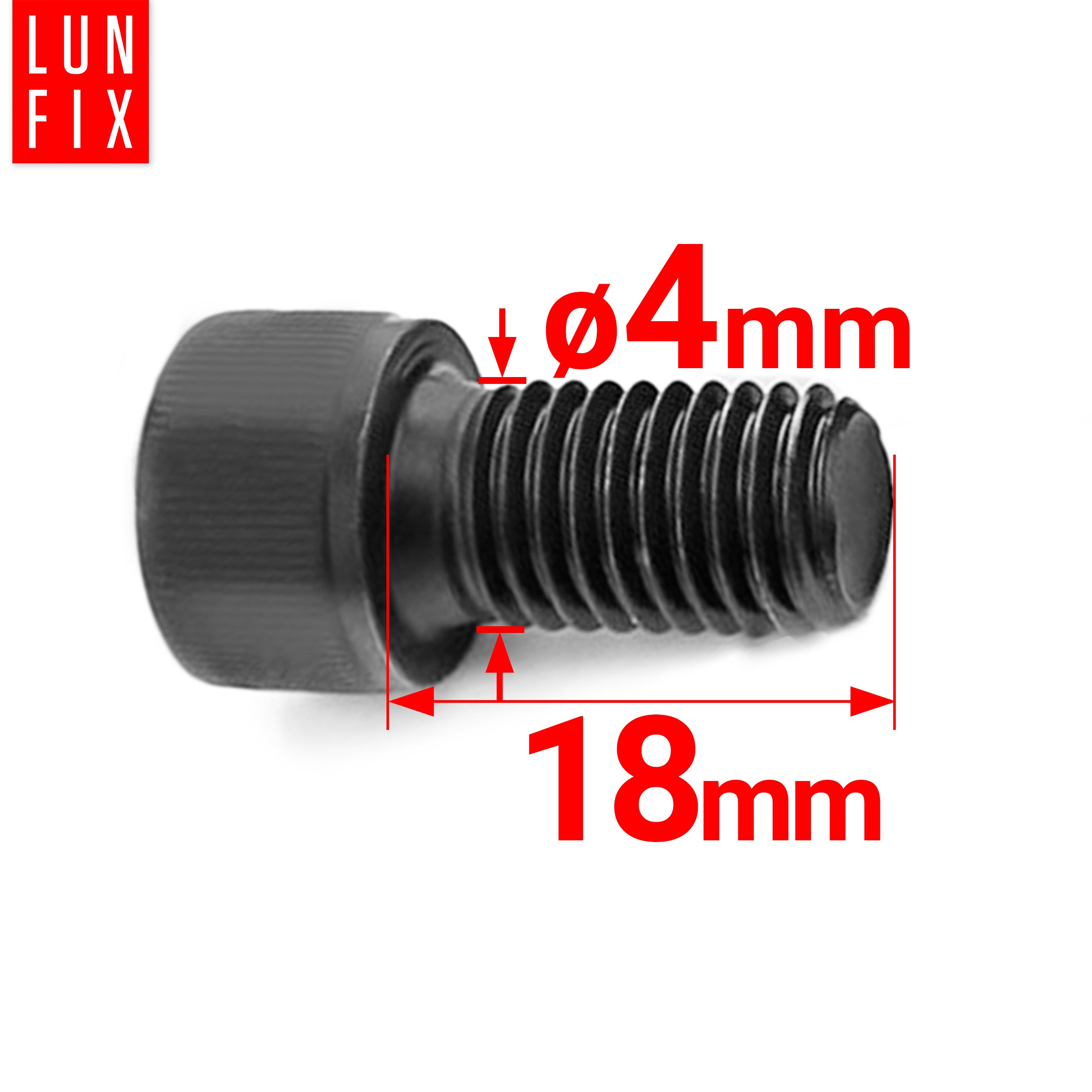 Śruba imbusowa DIN 912 czarna M4 18 mm kl. 8.8 10szt.