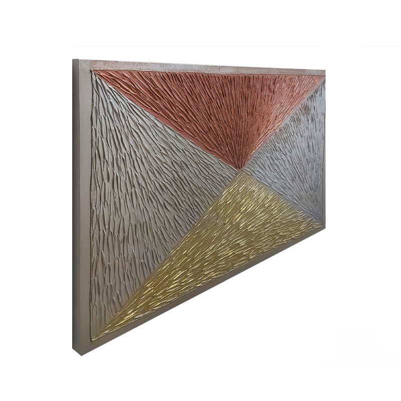 Cuadro artesanal lux oro - plata - rosa 120 x 80 x 1,8 cm