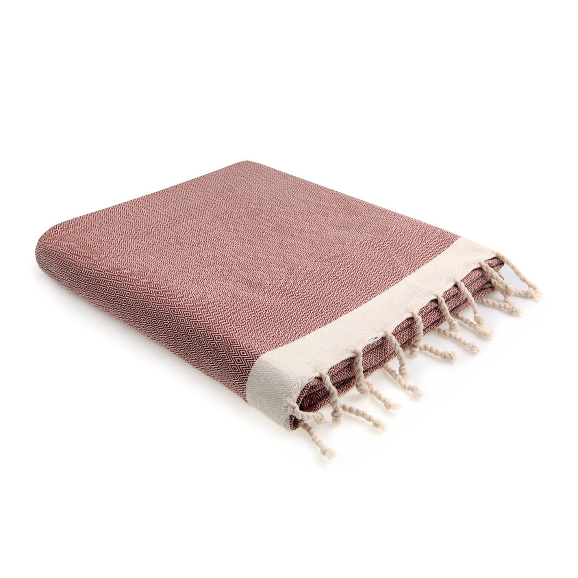 Plaid 130x170 coton rouge tomette - 2