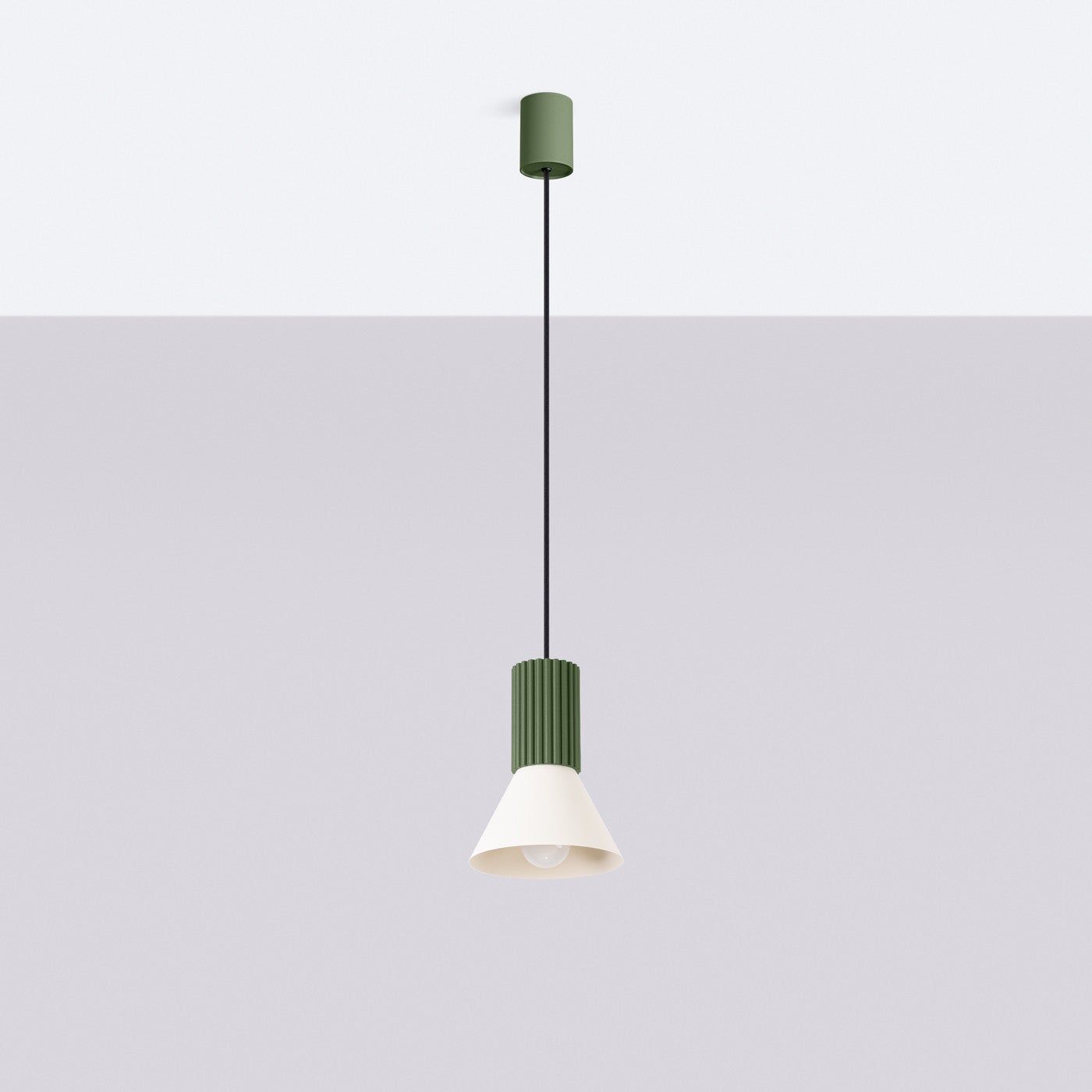Lampa sufitowa ryflowana ESTRIA zielono-beżowa 1xE14x15W metal wym:120x14x14cm IP20 Sollux Lighting - 3