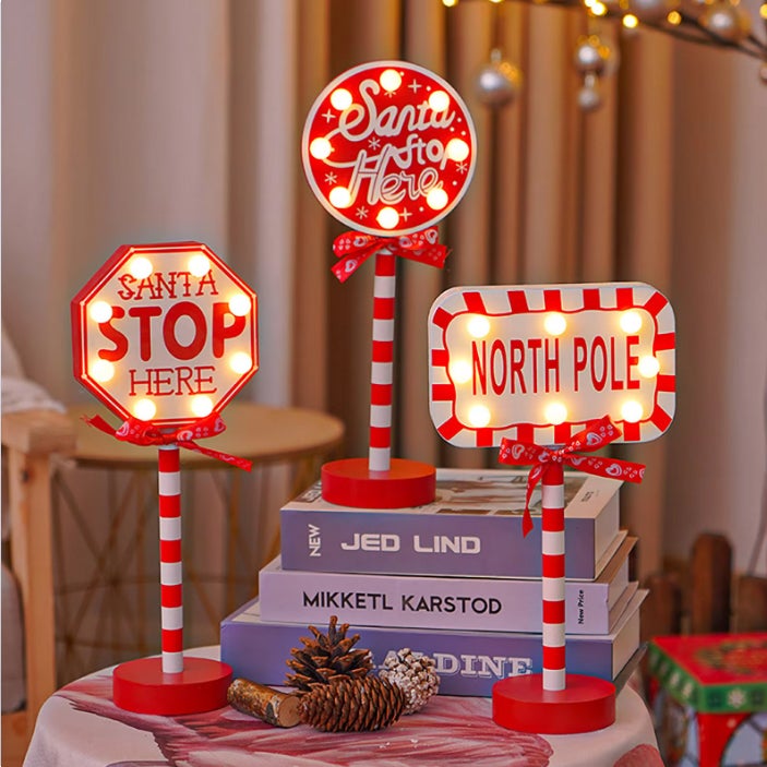 Panneau de lampadaire de Noël, décoration de Noël avec lumière LED, lumières décoratives de Noël, cadeaux de Noël - 6