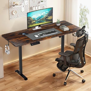 Scrivania Ufficio Elettrica Regolabile Agilestic 100x60cm - Altezza Memoria, Marrone Chiaro - Foto 5