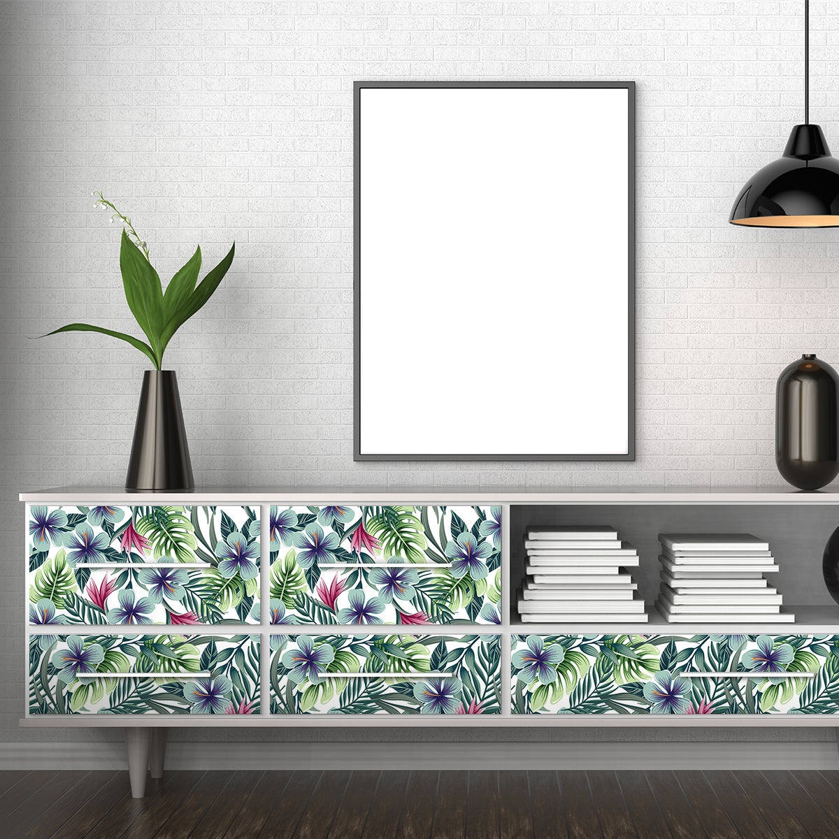 Vinilo muebles tropical tuamotu - adhesivo de pared - revestimiento sticker mural decorativo - 60x90cm