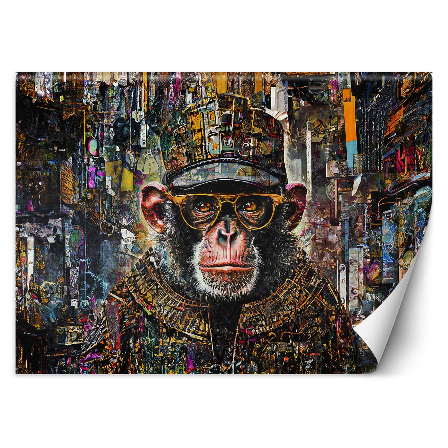 Fototapeta, Małpa z kolorowymi akcentami 100x70