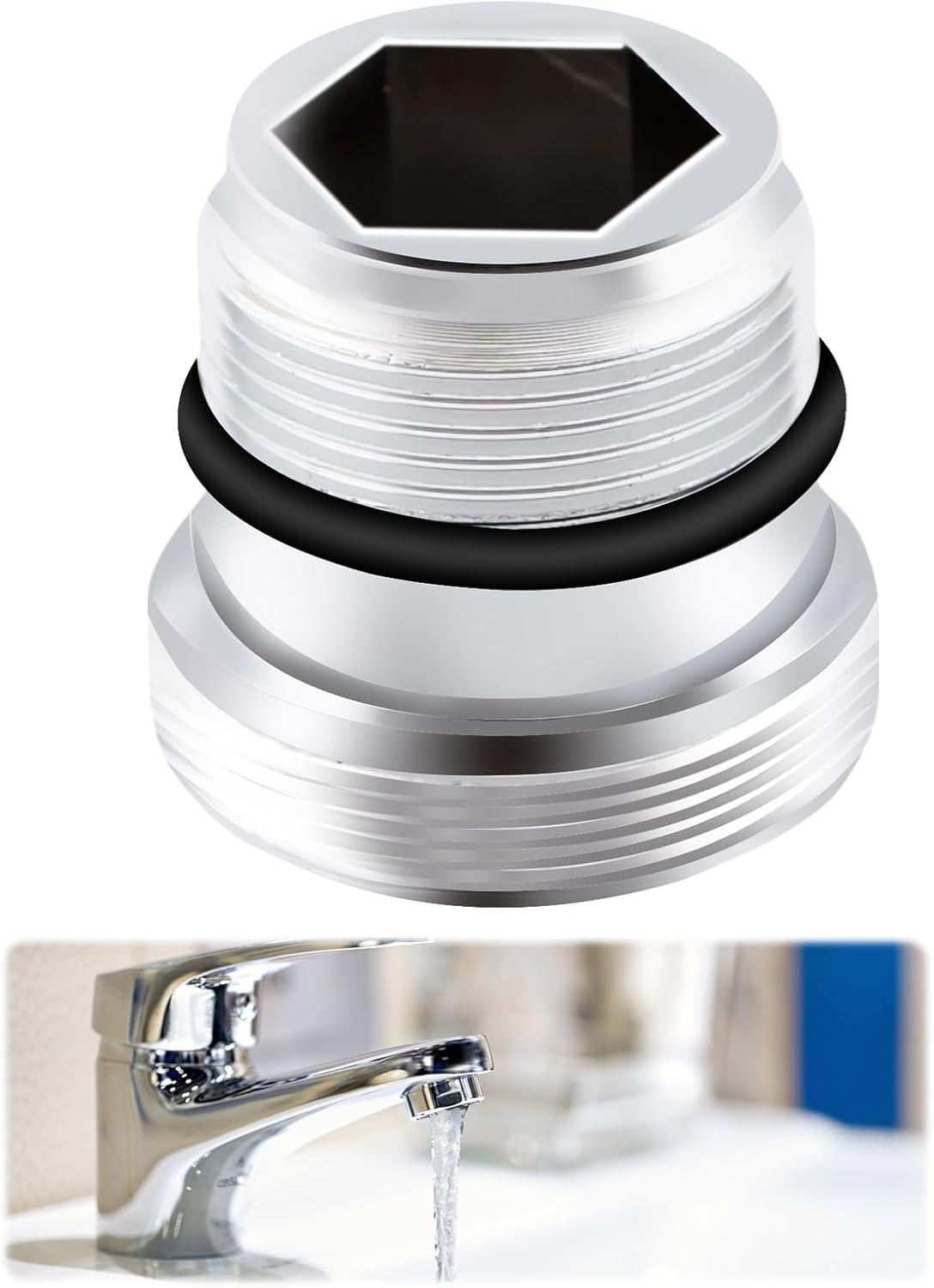 Adapter z kranu mieszającego M18,5 do M22, metalowy łącznik do kranu, umożliwiający podłączenie perlatorów do kranu