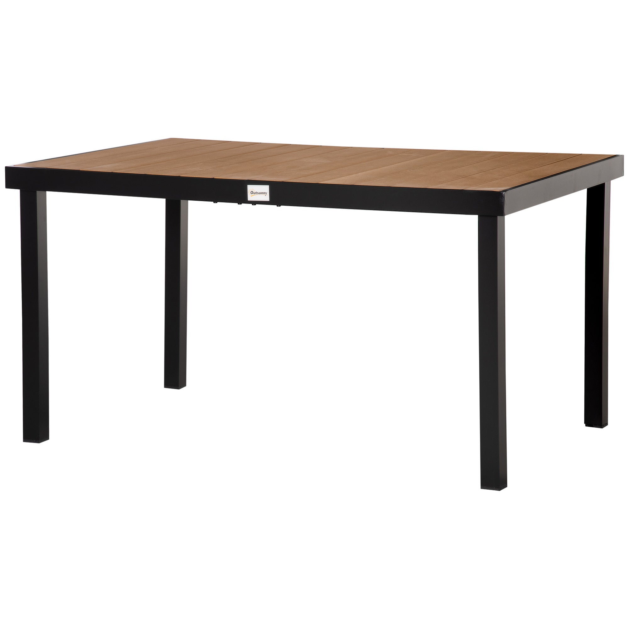 Table de jardin pour 6 personnes, table à manger, table en aluminium, mobilier de jardin, plastique facile d'entretien, 140 x 90 x 74 cm - 2