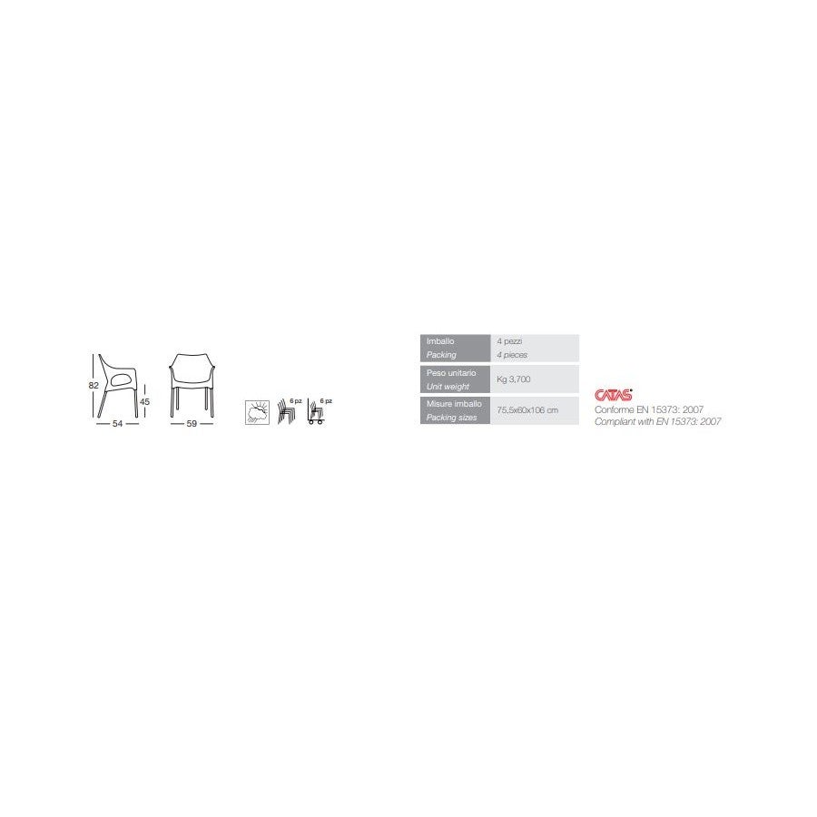 SET 4 POLTRONE OLA - SCAB Colore: Grigio chiaro | Leroy Merlin