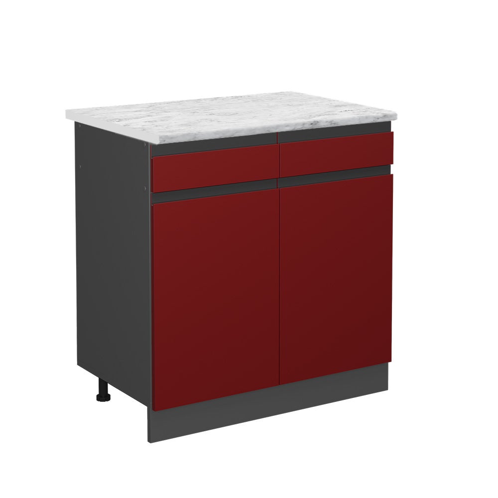 Vicco Szafka dolna do kuchni R-Line, Czerwony, 80 cm J-Shape BR Marmur