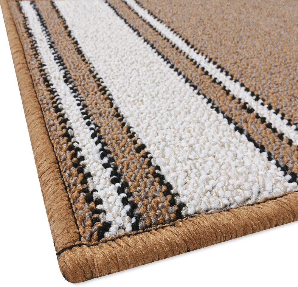 Tapis d'escalier Coureur d'entrée Revêtement de Marche Antidérapant Style Classique Beige 67x120 cm - 4