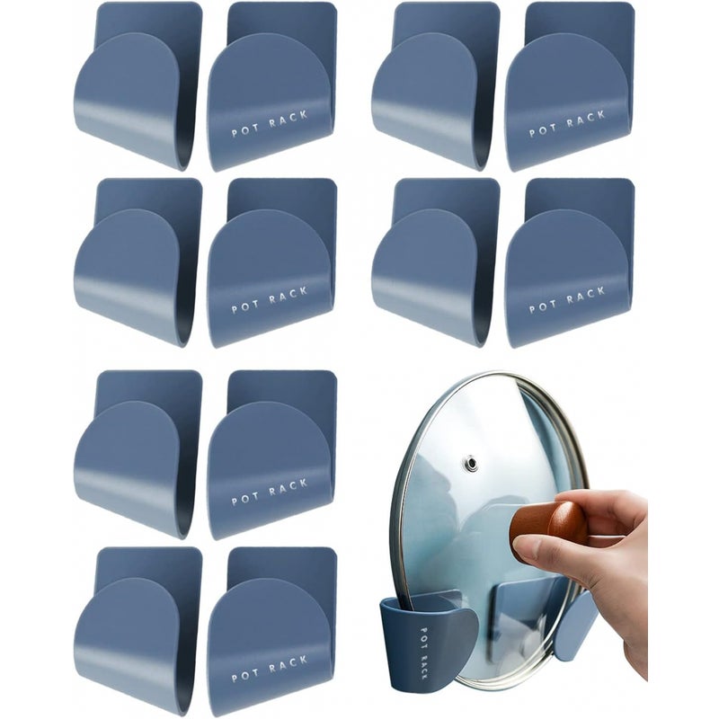 Organizer na pokrywki do garnków, 6 par regulowanych uchwytów ściennych na pokrywki