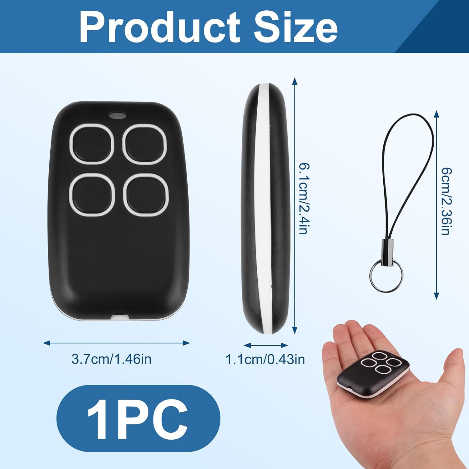 Télécommande Universelle 4 en 1 pour Portail et Garage, Télécommande
