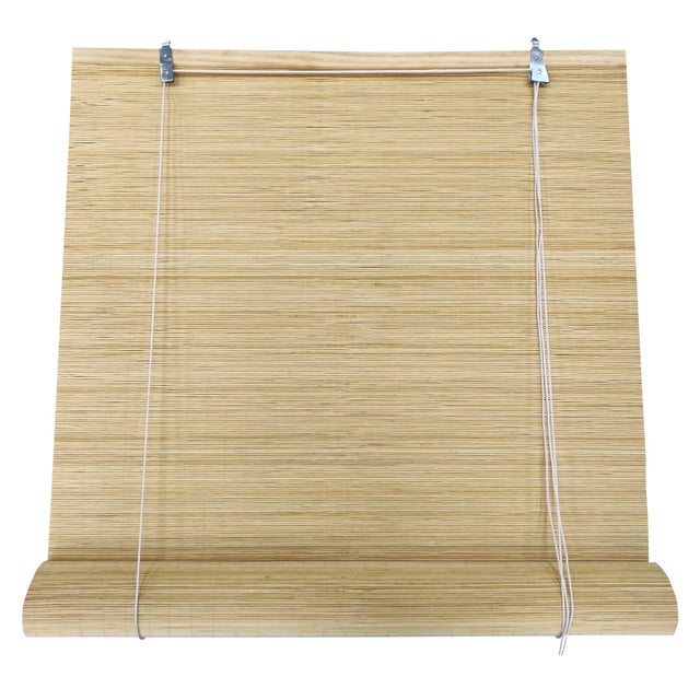 Estor Enrollable| 90X200CM| Compuesto 100% Caña De Bambú Reforzado| Cortina Para Ventana o Puerta| Persiana Madera| Beige