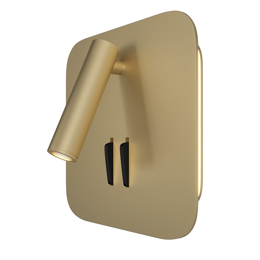 Kinkiet ścienny Ios 176 mosiężno-złoty LED 9W 3000K 550lm wym: 14 x 6,5 x 14 cm aluminium IP20 Maytoni