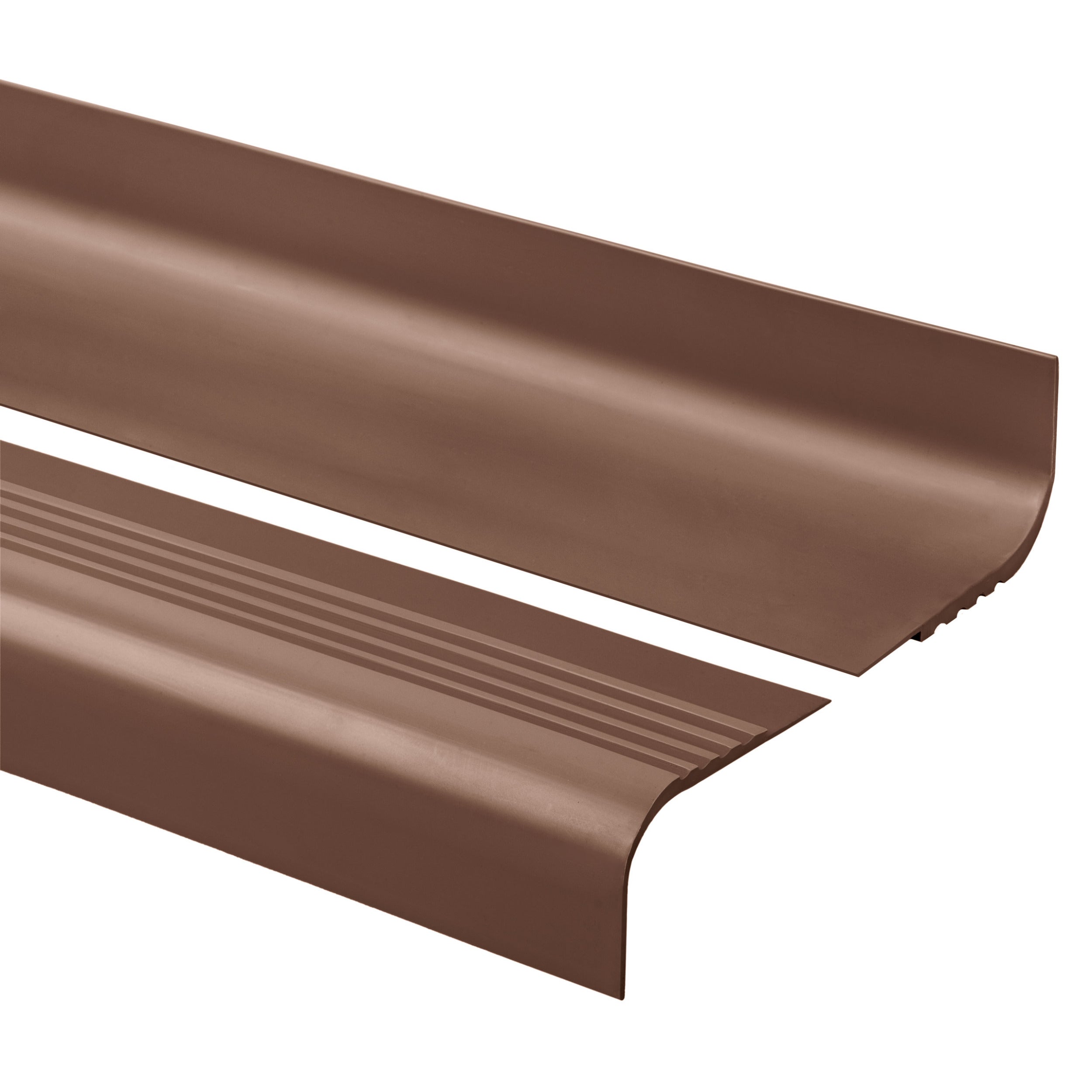 Profil schodowy 40x42 mm PVC na krawędzie stopni antypoślizgowy - 150 cm, brązowy