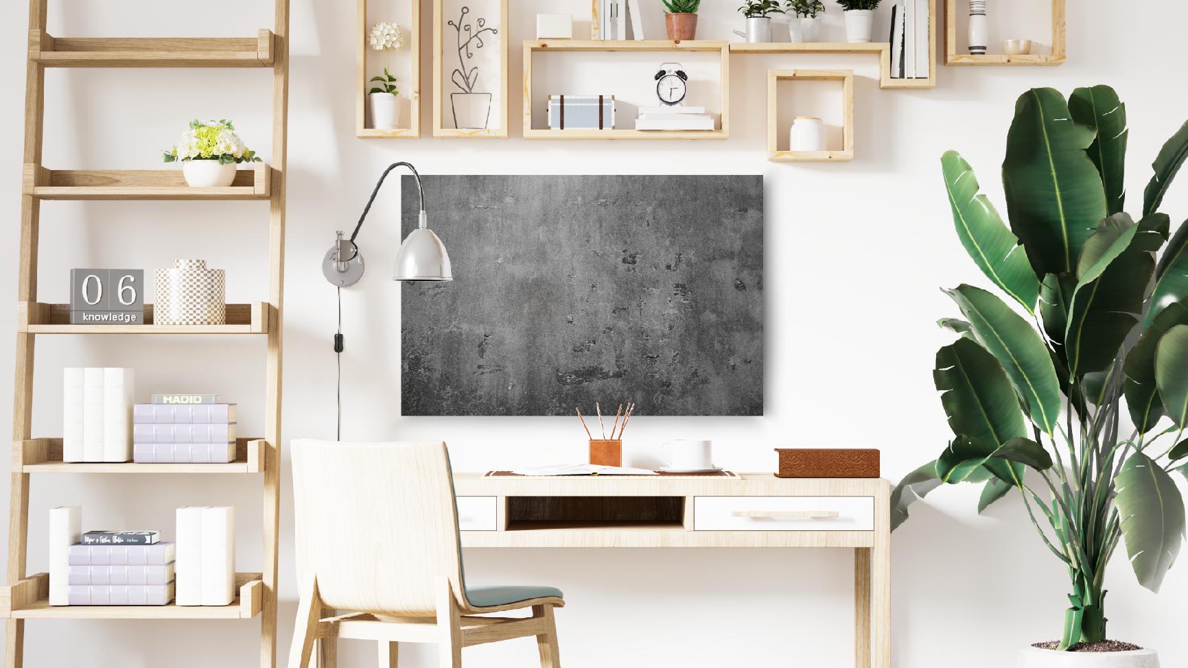 Tableau Magnétique en Métal style Mur de Béton Ciment 90x60cm, MetalBoards pour tout type d'Aimants - 2