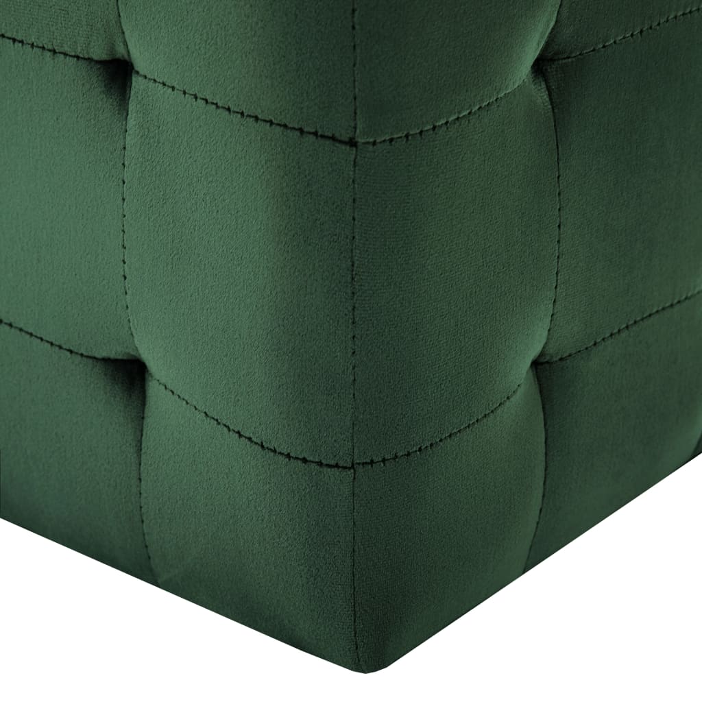 Pufe 2 unidades veludo verde 30x30x30 cm - 5
