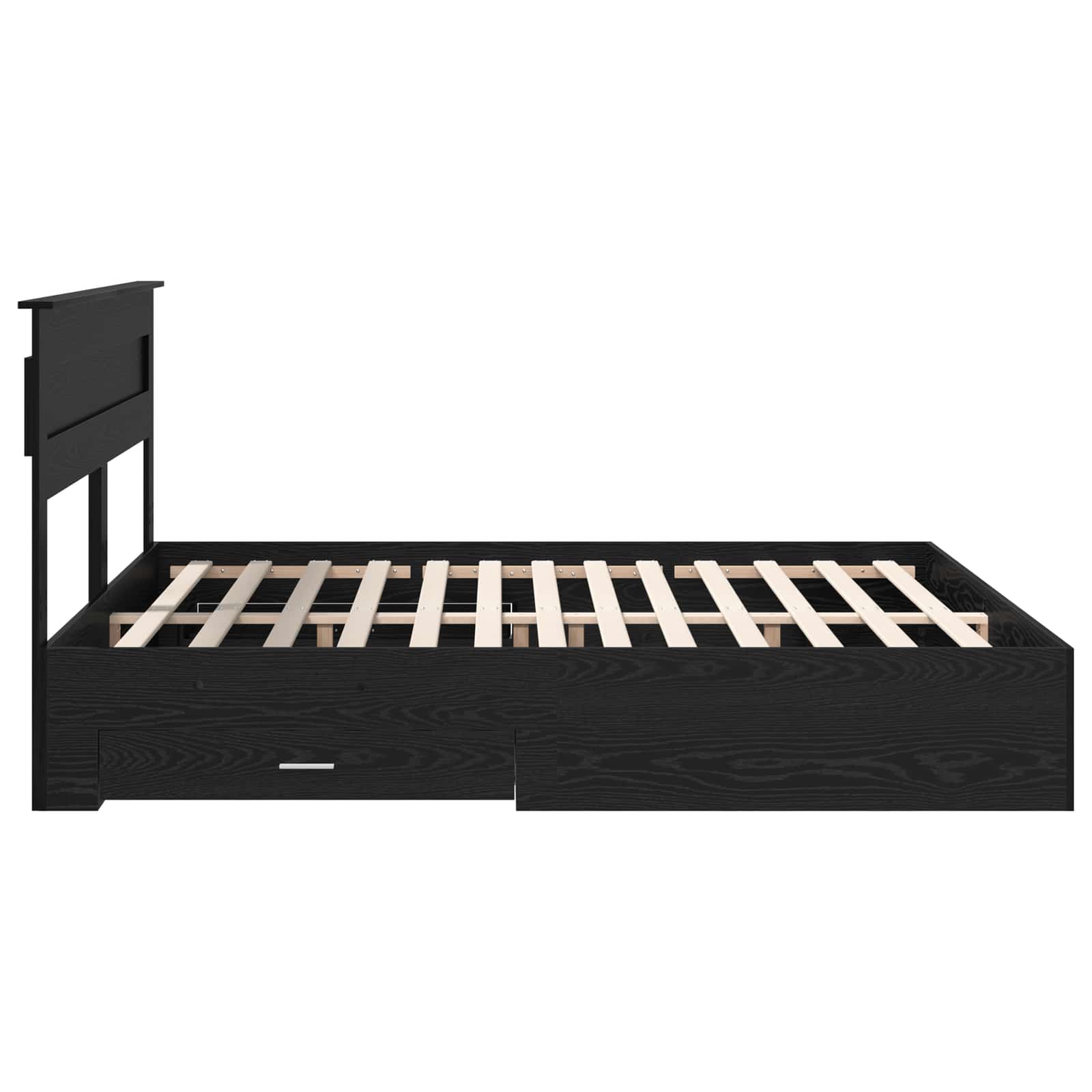 Cadre de lit chêne noir 180 x 200 cm en panneau de bois - 9