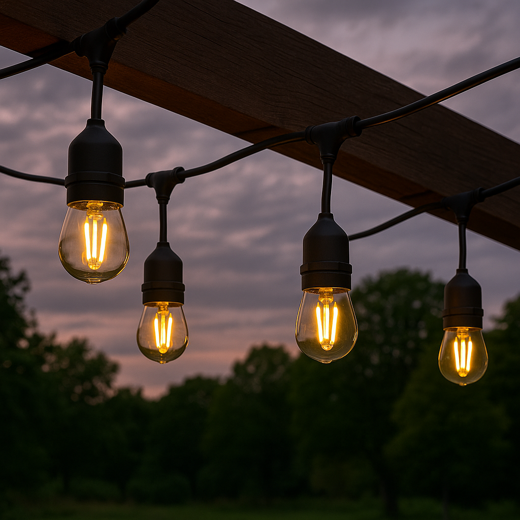 Girlanda ogrodowa świetlna LED 10m 10x E27 IP44 2700K ciepła biel dekoracja oświetlenie XUDO - 5