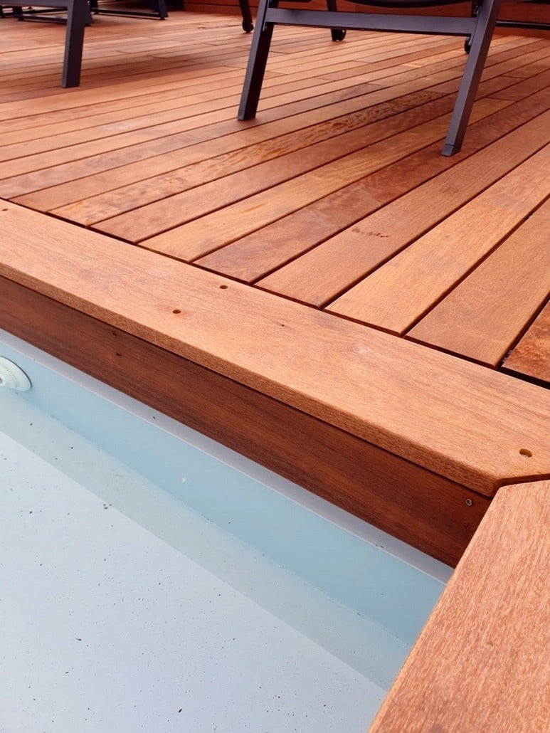 Kit terrasse 25m² en bois exotique itauba Longueur 1550mm avec clips HardWood, Lambourde, cale de ventilation, plot pvc et Bande bitumineuse - 5