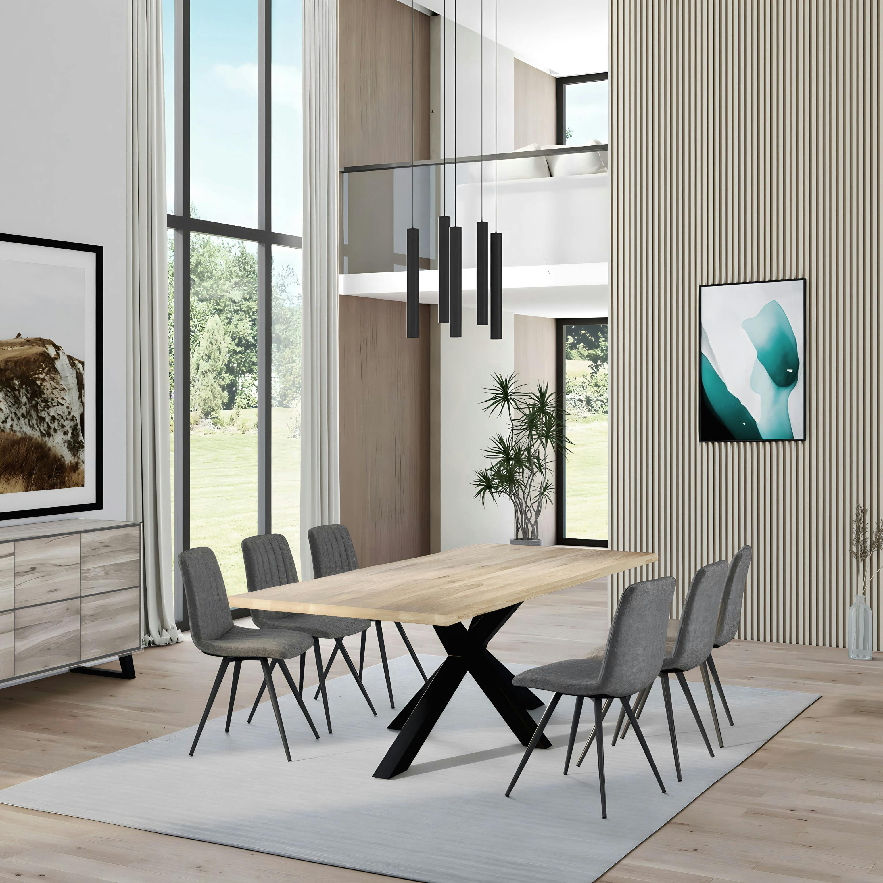 Table extensible en chêne blanc bords naturels 240 cm ETNA | Leroy Merlin