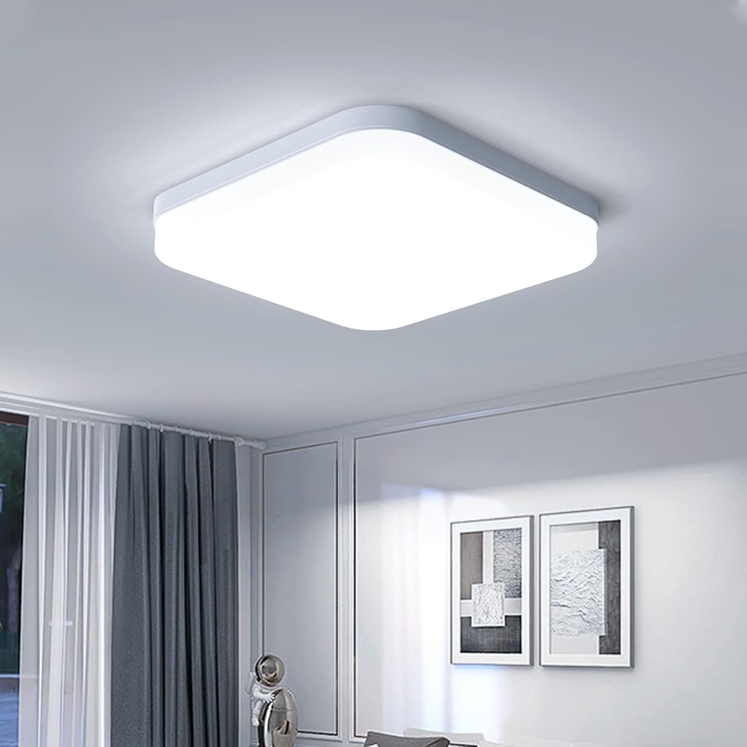 Kwadratowa lampa sufitowa LED 36W, Oprawa Sufitowa 3240LM, Oświetlenie Wewnętrzne 6500K, Nowoczesna Lampa do Łazienki, Salonu, Kuchni, Sypialni
