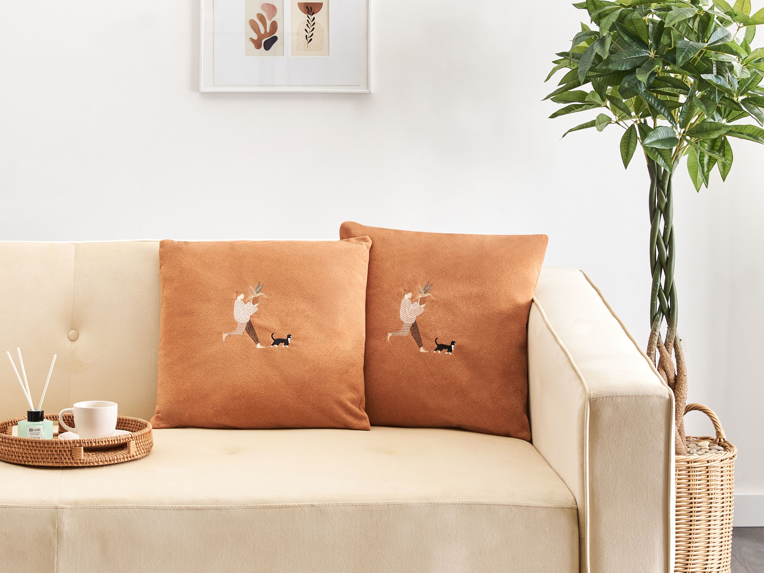 Beliani Conjunto de cojines decorativos MARIGOLD 45 x 45 cm