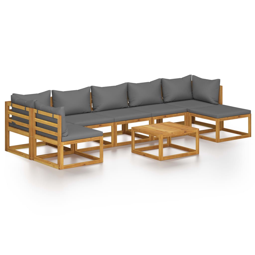 Salon bas de jardin en Bois Gris 7 personnes - 2
