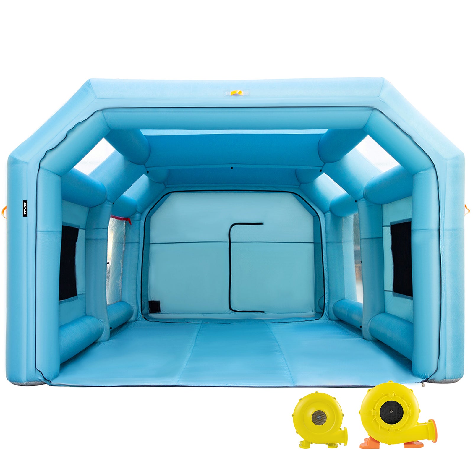 Nadmuchiwana kabina lakiernicza Namiot do malowania samochodu System filtrów 28x15x10FT 2 dmuchawy VEVOR