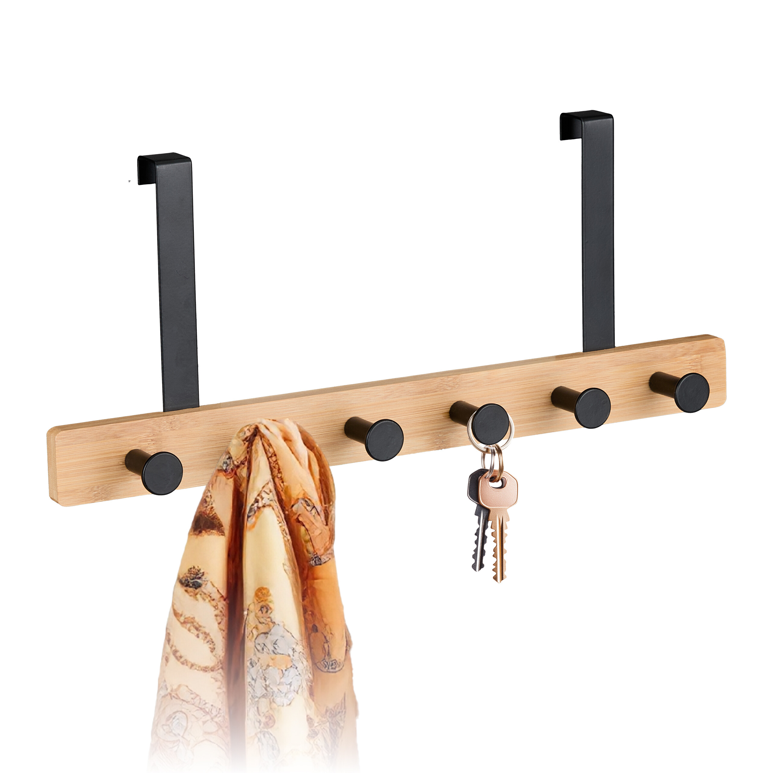 Relaxdays Penderie En Bambou, Portant à Vêtements, étagère Chaussures, Salon, Couloir, HxLxP : 120x67x35 Cm, Naturel