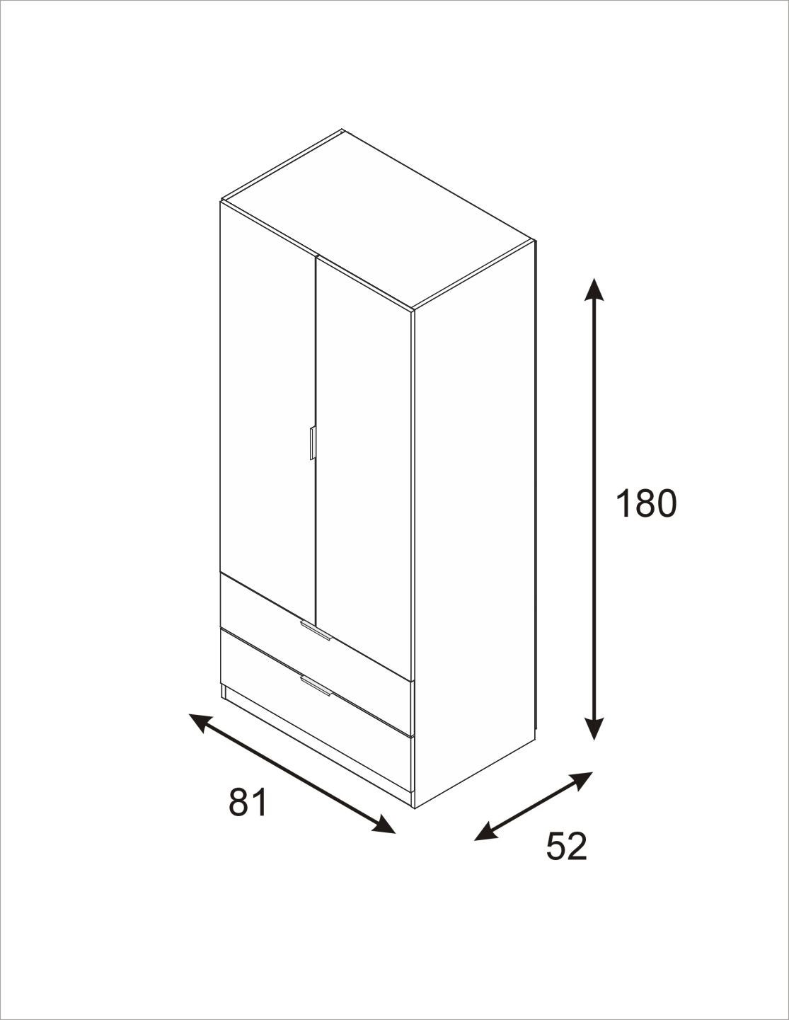 Armoire penderie FANNY L81 x H180cm - Blanc - 6