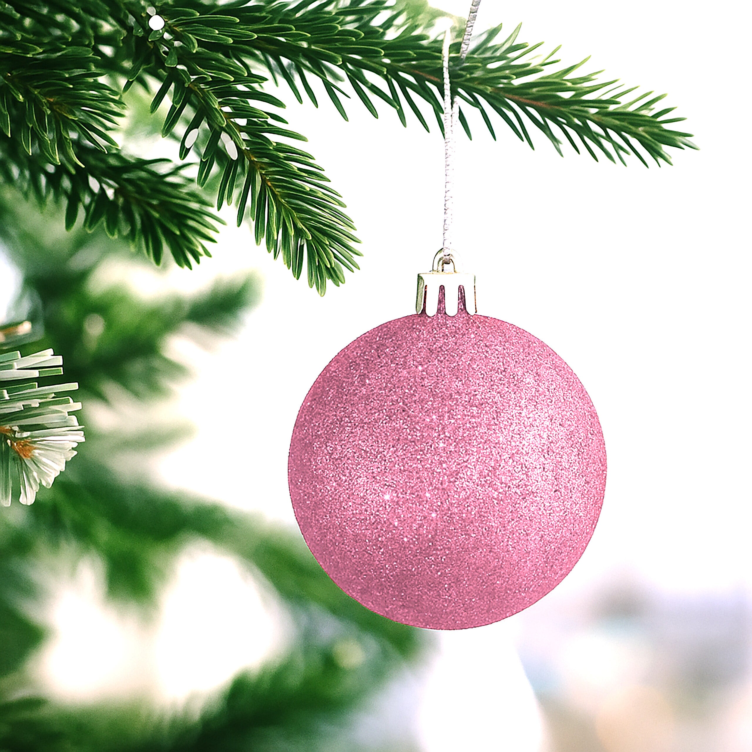 Ilauke Set 30 Palline Albero Di Natale Infrangibili Rosa E Argento - Decorazioni Natalizie In Plastica Da 6 Cm - 3