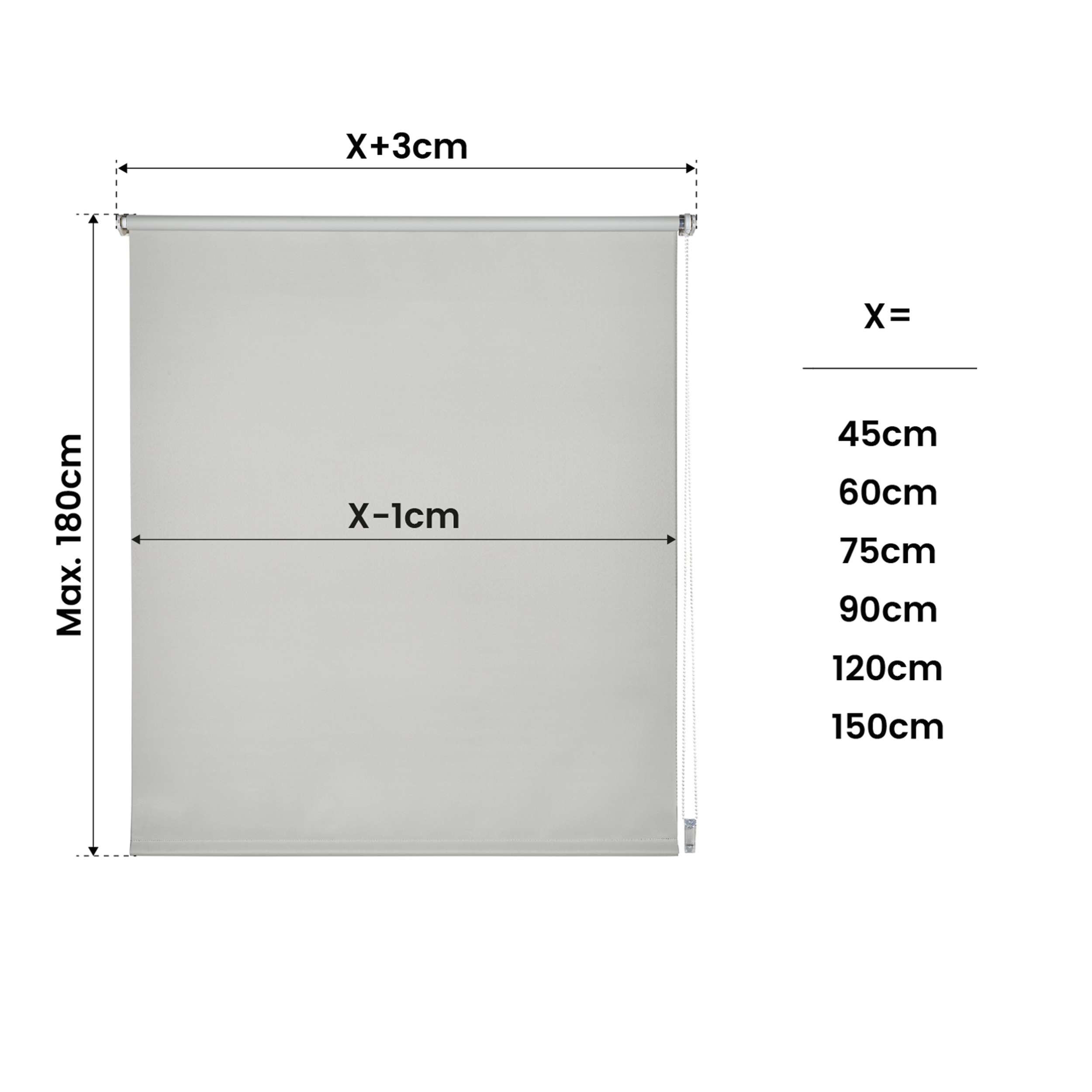 Estore de rolo blackout EasyFix, persiana de enrolar de instalação sem furar cinza 120x180 cm - 5