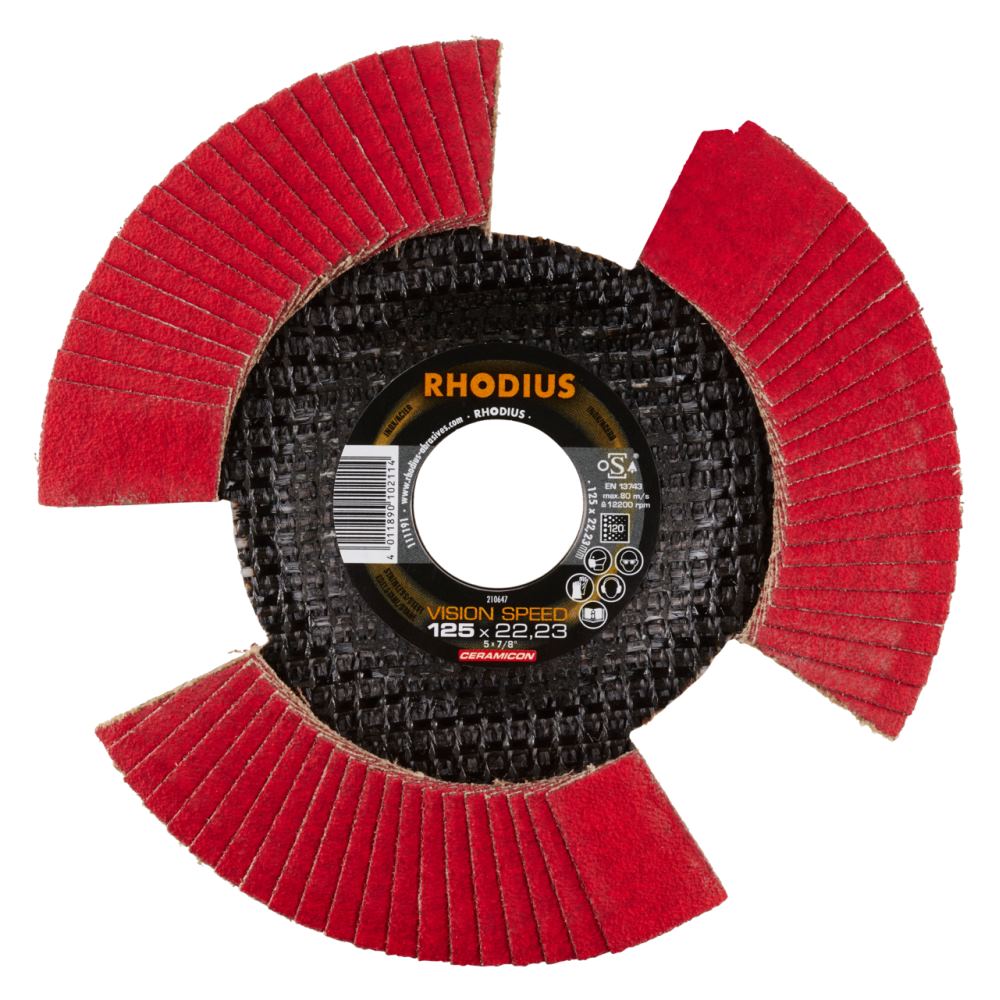 Rhodius 210647 VISION SPEED Disque segmenté Diamètre 125 mm Ø de perçage 22.23 mm Grain 120 acier inoxydable 1 pc(s) - 6