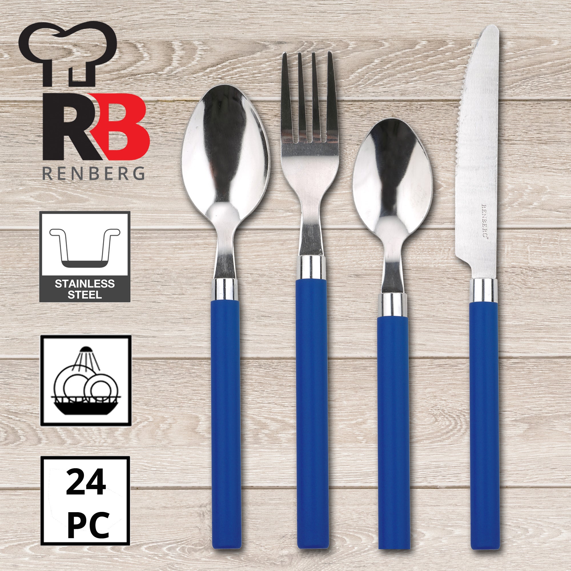 RENBERG Posate da 24 pezzi in acciaio inox - 2