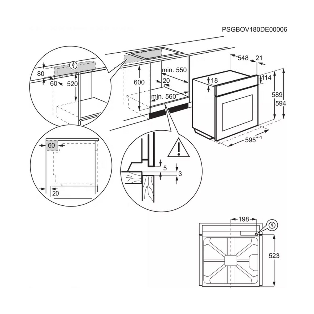 Four intégrable multifonction 72l 60cm pyrolyse - Electrolux EOF6P46V1 - 4