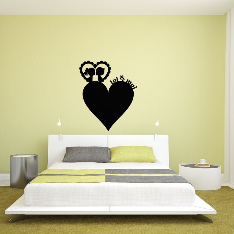 Adesivo ardesia Cuore toi & moi - Sticker adesivo - adesivi murali - 90x75cm - 3