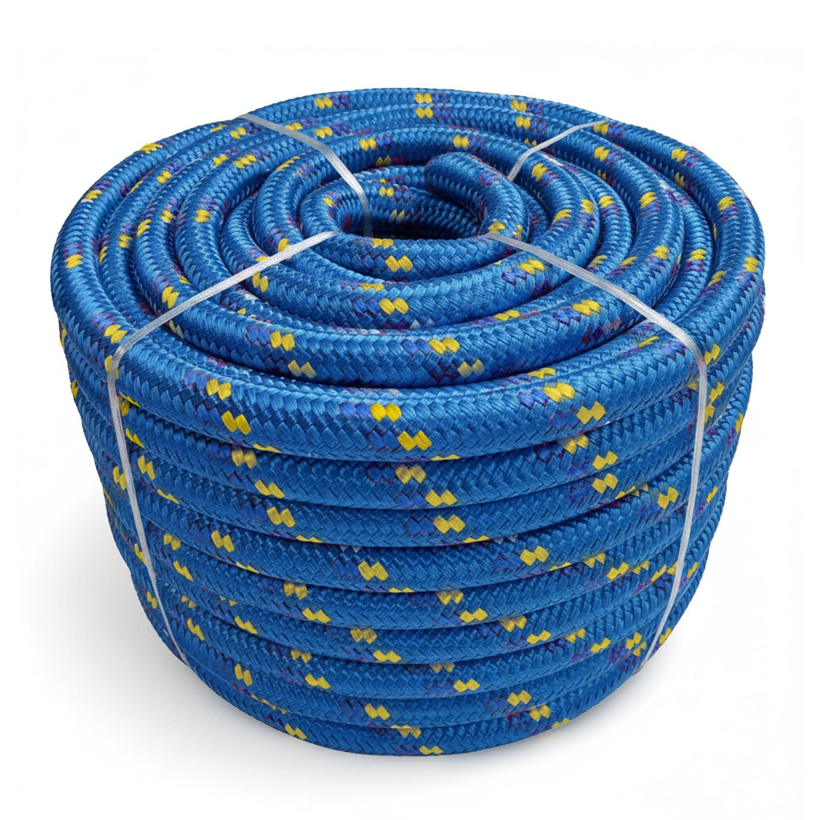 Corde structure tressée, résistance à la traction K2, Longueur: 10 m, Bleu-Jaune Diamètre: 18 mm - 2