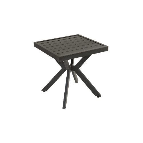 Table d'Appoint Carrée en Aluminium pour Patio, Jardin et Piscine, Facile à Entretenir, Résistant aux Intempéries, Couleur Brun Foncé - 5