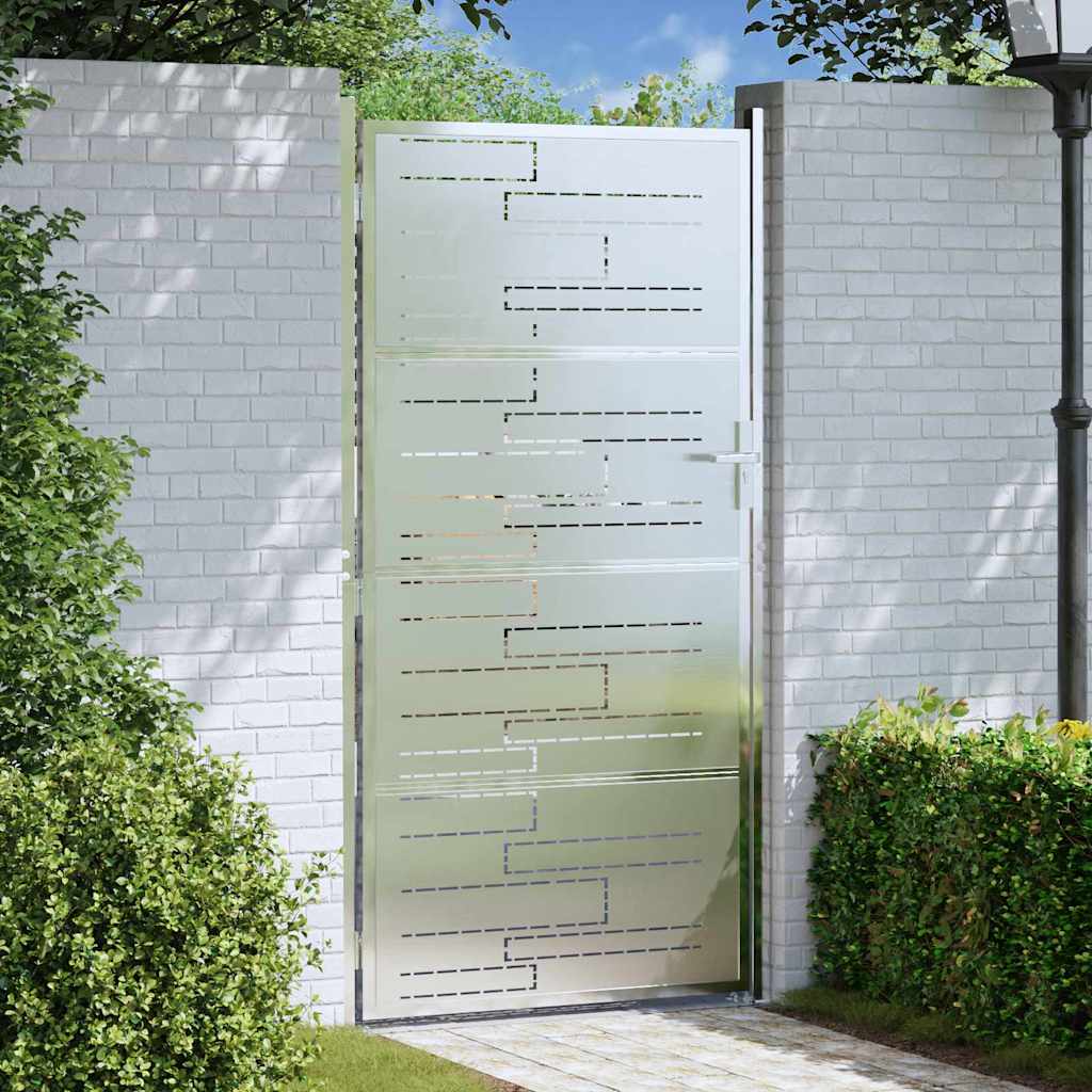 Vidaxl Puerta De Jardín 85 X 196 Cm Acero Inoxidable Plateado Acero Inoxidable, Leroy Merlin
