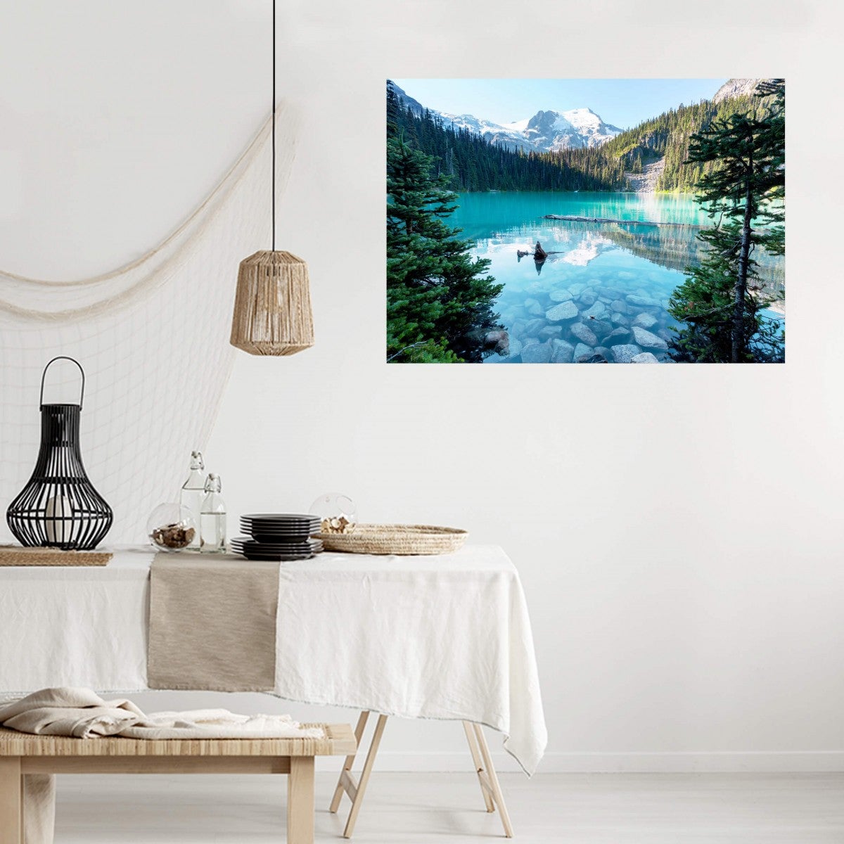 Tableau sur toile lac turquoise 100x140 cm - 4