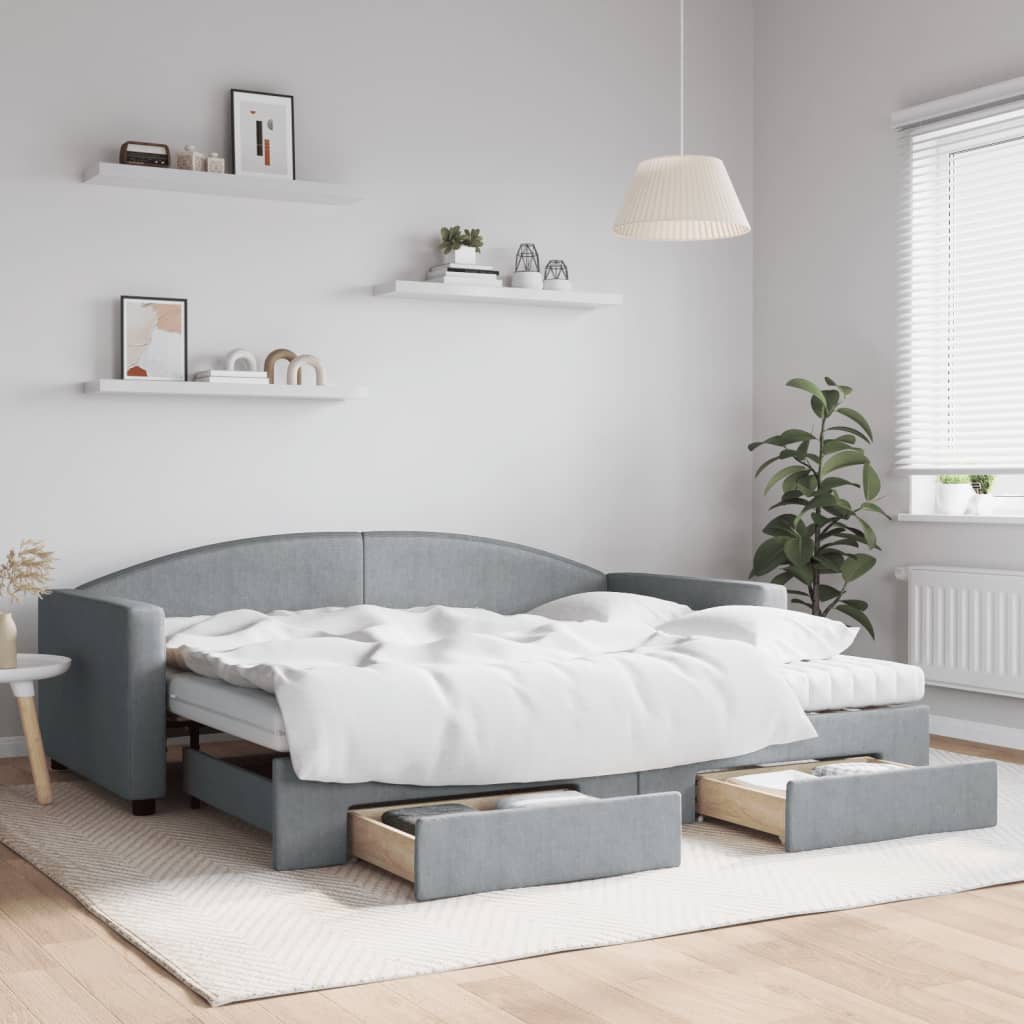VidaXL Divano Letto Estraibile con Cassetti Rosa 100x200 cm Velluto