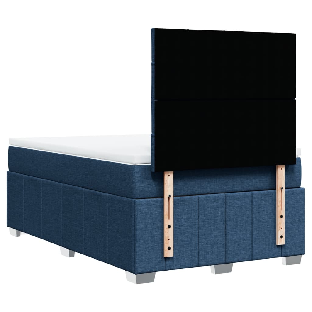 Maison Exclusive - Sommier à lattes de lit avec matelas Bleu 120x200 cm Tissu - 8