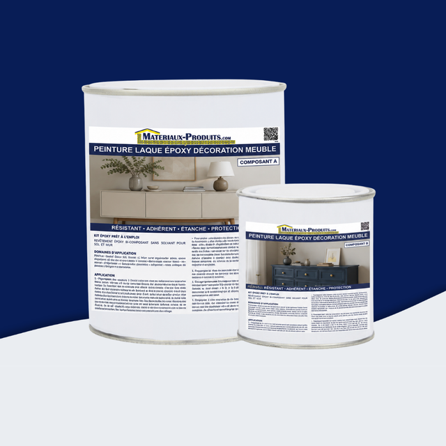 Peinture laque époxy meubles cuisine salle de bains rénovation décoration Kit de 1 Kg Bleu Marine RAL 5022 - PEINT76 - MATPRO