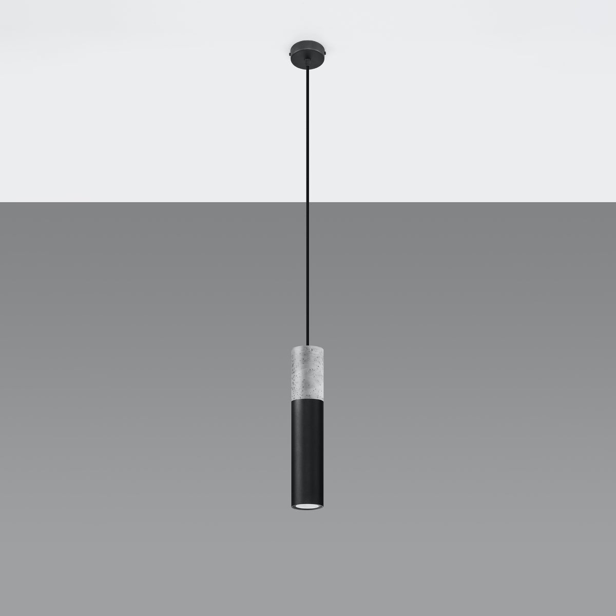 Lampa wisząca LUME 1 czarny LED 4000K - 8x8x105cm Sollux