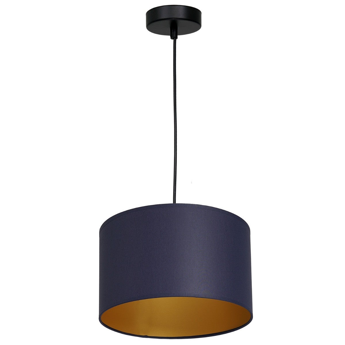 Lampa wisząca Arden czarny matowa-granatowy-złota 1xE27x15W wym: 110 x 25 x 25 cm tkanina Luminex