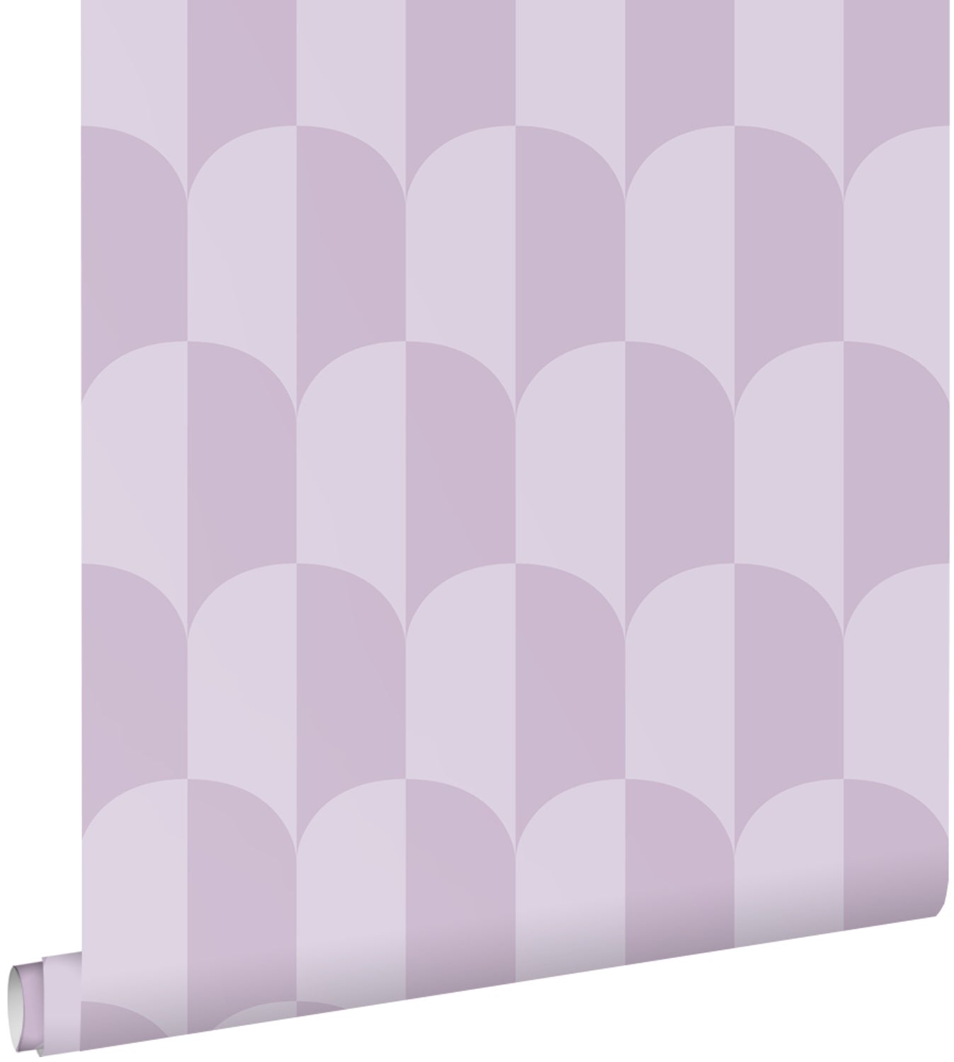 Tapeta motyw art déco liliowo fioletowym - 53 cm x 10.05 m - ESTAHOME