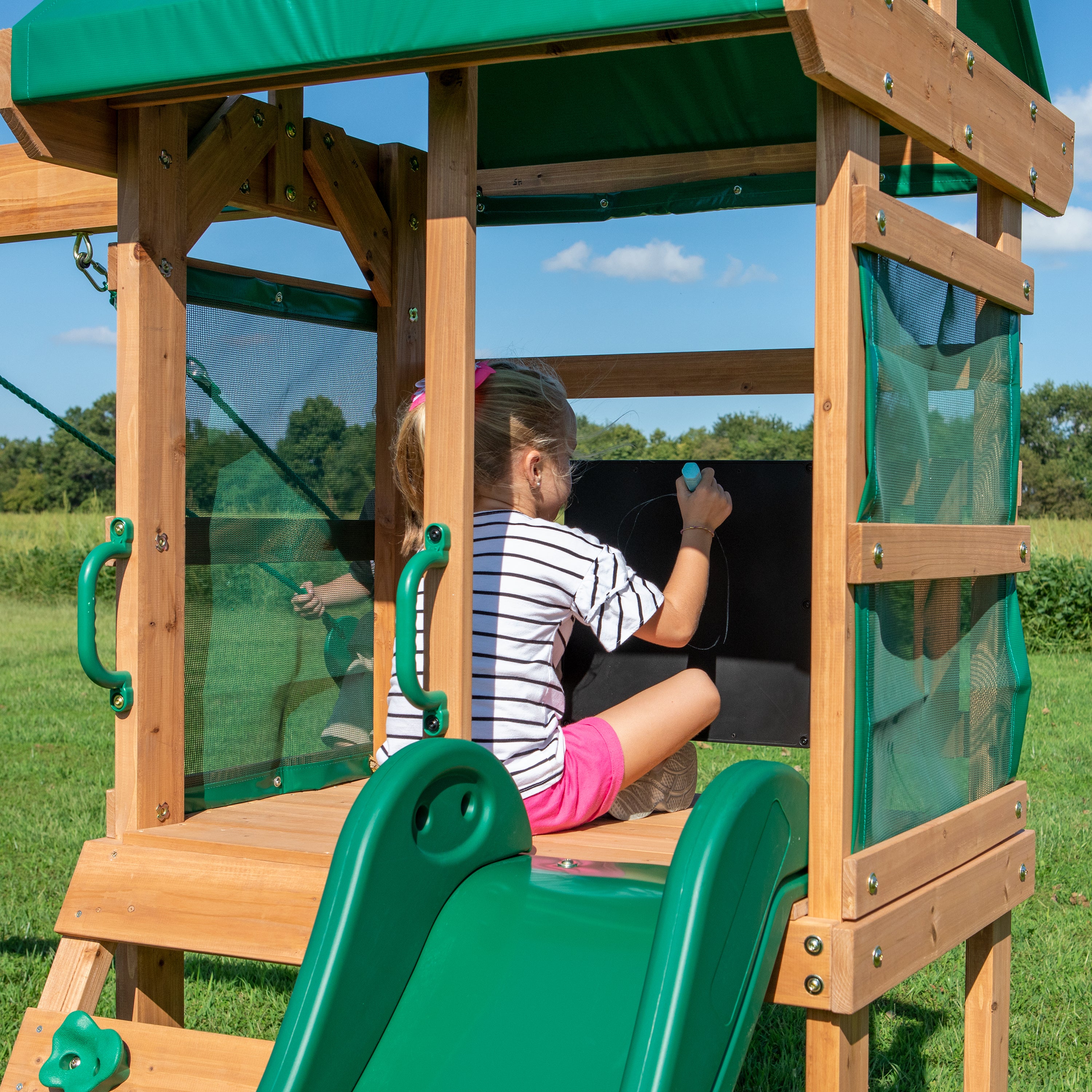 Aire de jeux en bois | Avec balançoire / toboggan / bac de sable / échelle | Maison enfant extérieur Backyard Discovery Buckley Hill - 7