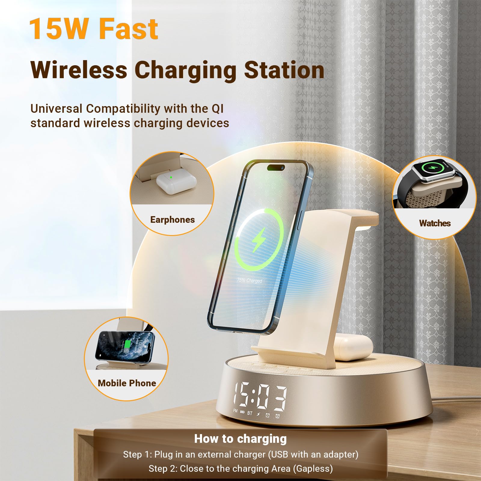 Manuale utente della sveglia con ricarica wireless Cellularline