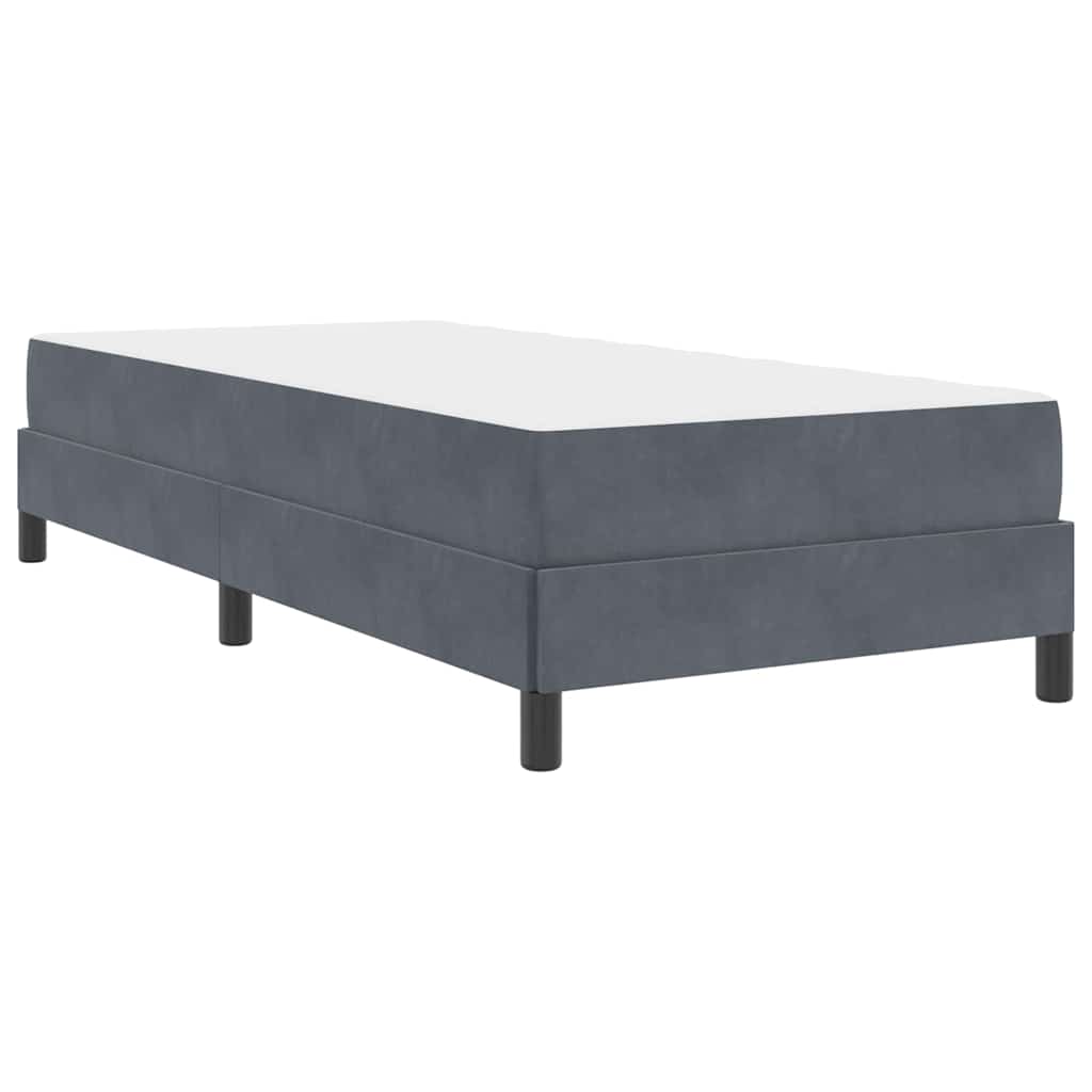 Cadre de lit avec matelas Gris foncé 90 x 200 cm Velours - 2